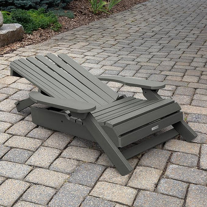 highwood Hamilton Folding and Reclining King Size Adirondack Chair, Coastal Teak