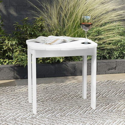 Linon Adirondack, White End Table, 18.5"D x 18.11"W x 18.11"H
