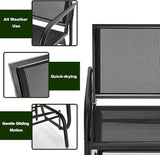 NUU GARDEN 2 Seats Outdoor Glider Bench Patio Glider Swing Chair with Powder Coated Steel Frame and Breathable Seat - Photo 5