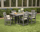 Polywood Lakeside Farmhouse Style 37" x 72" Rectangle Outdoor Dining Table, White - Photo 2