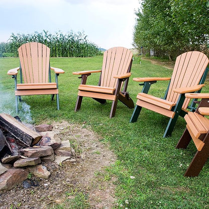 Furniture Barn USA Poly Folding Adirondack Chair, Cedar and Tudor Brown