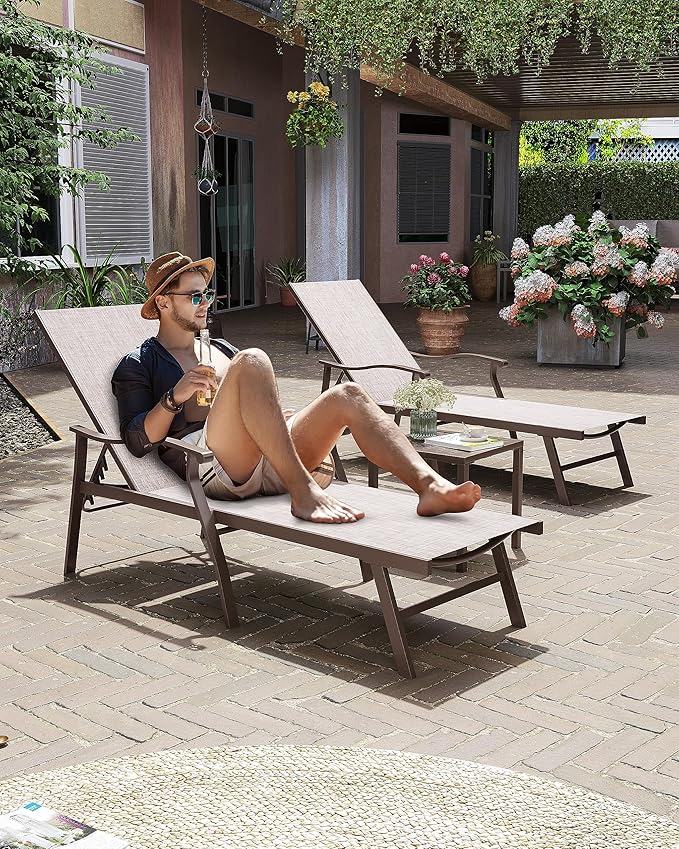 Crestlive Products Aluminum Chaise Lounge Set of 3 - Photo 3