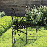 Cute Butterfly Bench Outdoor, Metal Garden Benches for Outdoors Patio Yard Lawn Balcony, Sturdy Frame (38 inch) - Photo 5