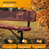 Heavy-Duty Outdoor Metal Bench, Thermoplastic-Coated, Surface, Weatherproof, Commercial-Grade for Parks, Gardens, Patios - Photo 6
