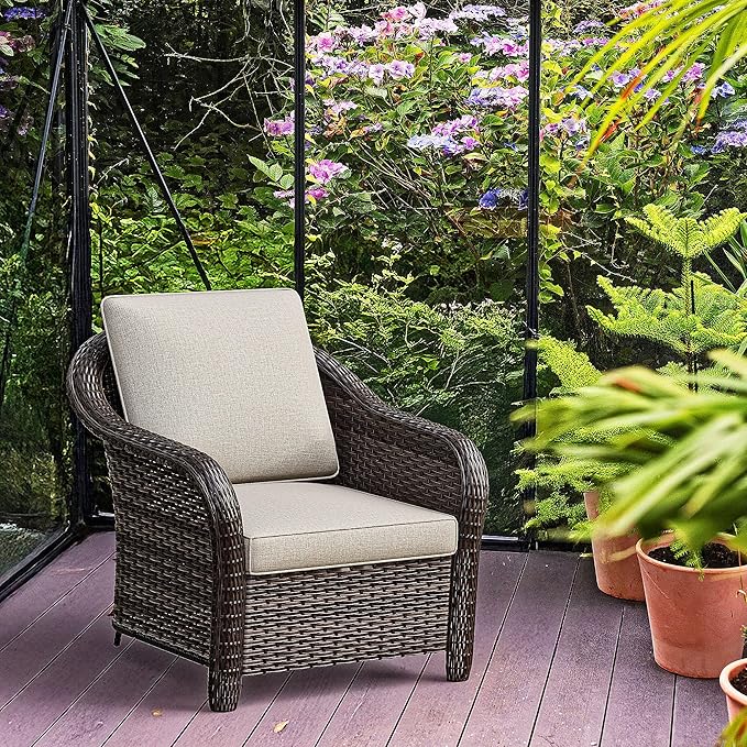 Patio PE Rattan Chairs Set of 2 with Cat Nest End Table - Photo 6