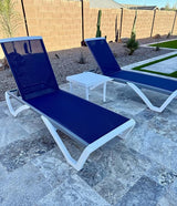 PURPLE LEAF Patio Chaise Lounge Chair Set of 3 Outside Aluminum Plastic Stackable Tanning Chairs for Pool Sunbathing - Photo 1