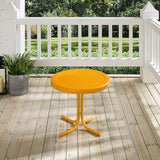 Crosley Furniture Griffith Weather Resistant Retro Metal Outdoor Side Table for Patio, Deck, Porch, Tangerine - Photo 8