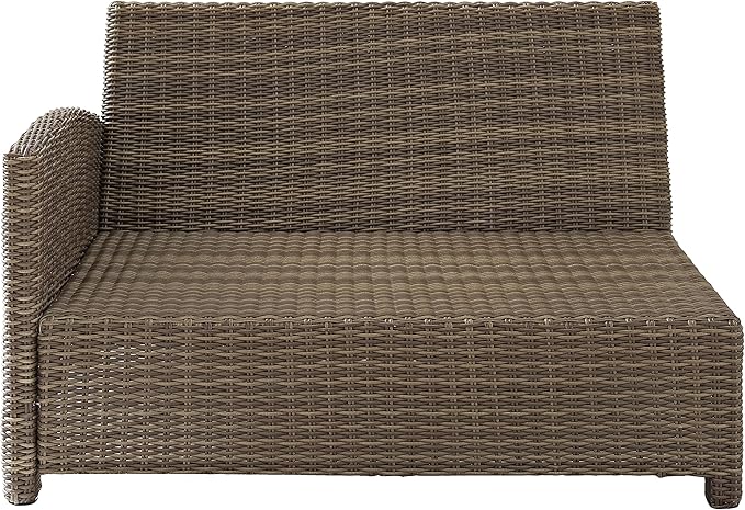 Crosley Furniture Bradenton Outdoor Sectional Left Side Loveseat, 2-Person Wicker Patio Couch for Deck - Photo 5