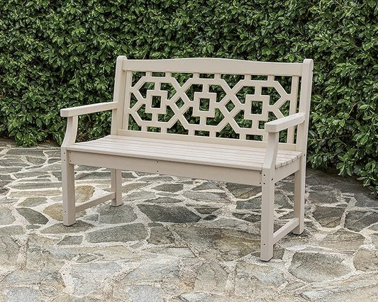 Martha Stewart by POLYWOOD® Chinoiserie 48” Garden Bench in White
