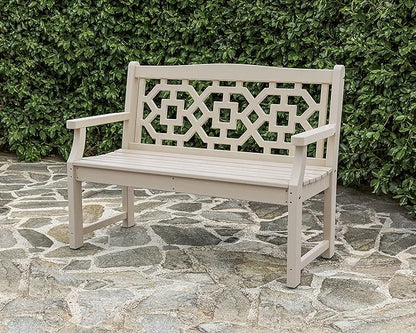 Martha Stewart by POLYWOOD® Chinoiserie 48” Garden Bench in Teak