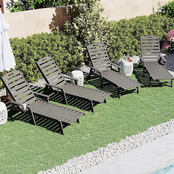 Domi Outdoor Chaise Lounge Chairs Set of 4 - Photo 1