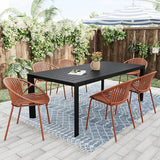 Christopher Knight Home Set of 2 Tita Modern Patio Outdoor Dining Chairs, Stacking Chair, Outside Dinner - Photo 6