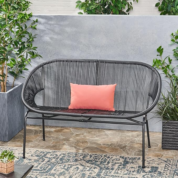GDFStudio Patio Loveseat All-Weather Rattan 2 Seater Sofa Outdoor Patio Furniture Set for Balcony Poolside Backyard - Photo 3