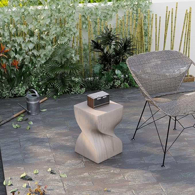 LeisureMod Square Side Table, Accent End Table for Home, Outdoor Patio, Living Room Sofa, Night Stand, Weather-Resistant - Photo 4