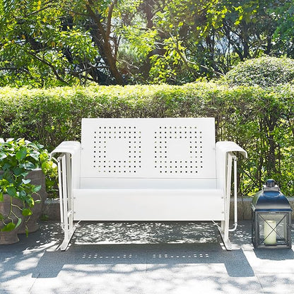 Crosley Furniture Bates Loveseat Glider - White