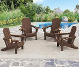 SERWALL Adirondack Chair with Cup Holders - Composite Adirondack Chairs Set of 8 HDPE Outdoor Chairs All Weather Use - Photo 2