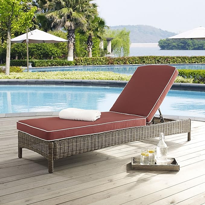 Crosley Furniture Bradenton Reclining Wicker Outdoor Chaise Lounge Chair for Patio, Deck, Backyard, Poolside - Photo 2
