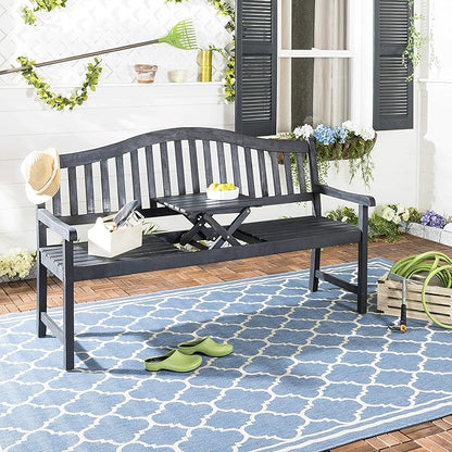 SAFAVIEH Outdoor Collection Mischa Natural Brown Bench