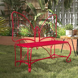 Outdoor Bench Patio Outdoor Garden Bench Butterfly Cast Iron Metal Patio Bench - Photo 6