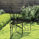Pink Butterfly Benches Outdoors, Pretty Garden Bench & Cute Metal Outside Bench - Photo 8