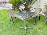 BTEXPERT Indoor Outdoor 27.5" Square Restaurant Table for Patio Stainless Steel Silver Aluminum Furniture with Base - Photo 2