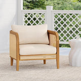 Christopher Knight Home Tilden Bohemian Acacia Wood Patio Accent Chairs, Wicker Lounge Chair Outdoor - Photo 1