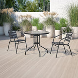 Flash Furniture Bellamy 23.75" Round Indoor/Outdoor Tempered Glass Metal Frame Side Table - Photo 2