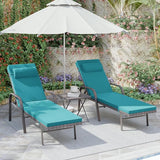 3 Pieces Patio Chaise Lounge Set Outdoor PE Rattan Armrest Lounge Chair Adjustable Backrest Reclining Chair with - Photo 9