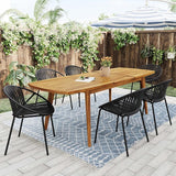 2 Pieces Outdoor Dining Chair, Modern Style Patio Dining Chairs, Breathable Design Stackable Lawn Chairs - Photo 3