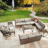 PatioFestival Wicker Patio Coffee Table Side Patio Bistro Table Metal Rattan Furniture with All Weather Steel Frame - Photo 7