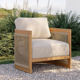 homary Teak Outdoor Chair, Rope Woven Patio Lounge Chair with All-Weather Cushions - Photo 1