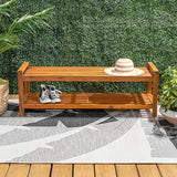 JONATHAN Y BNH102A Blane 50.8" 3-Seat Mid-Century Modern 600-Lbs Support Acacia Wood Slat Outdoor Garden Patio Bench - Photo 7