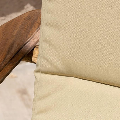 Christopher Knight Home 304617 Amenda Outdoor Acacia Wood Folding Adirondack Chairs with Cushions (Set of 2), Natural and Khaki