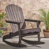 Christopher Knight Home Malibu Outdoor Acacia Wood Adirondack Rocking Chair, Dark Grey - Photo 5