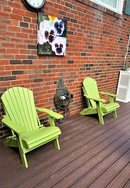 DuraWeather Poly® Classic King Size Folding Adirondack Chair (Kiwi Green)