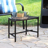 Sunnydaze Mesh Outdoor Curved Bench - Metal Patio Bench Set - Heavy-Duty Outdoor Seats for Backyard or Fire Pit - Black - Photo 5