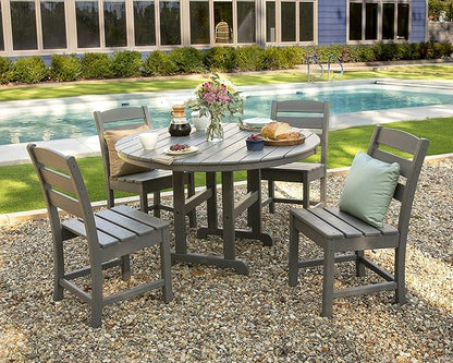 Polywood Lakeside Dining Chair, Black, HDPE Outdoor Patio Furniture, Made in USA