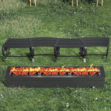 Outdoor Bench Patio Outdoor Garden Bench with Built-in Table, Wagon Wheel Arms - Photo 5