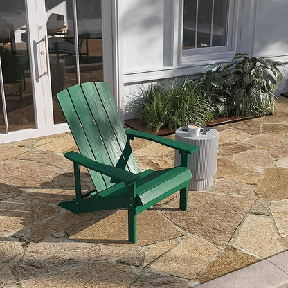 Taylor & Logan Charlestown All-Weather Poly Resin Wood Adirondack Chair in Green