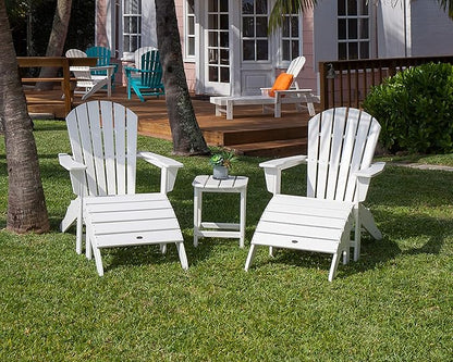 POLYWOOD South Beach 5-Piece Adirondack Chair Set with Side Table & Ottomans