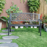 Hi-Line Gift Ltd. Iron Symphony- Steel and Cast Iron Garden Bench in Timeless Black - Photo 5