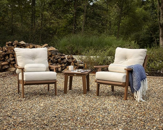 POLYWOOD® Lakeside Deep Seating Chair in Green/Weathered Tweed