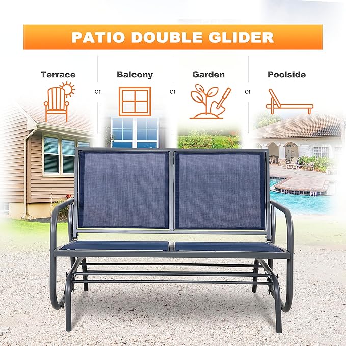 NUU GARDEN 2 Person Outdoor Glider Bench Patio Glider - Photo 4